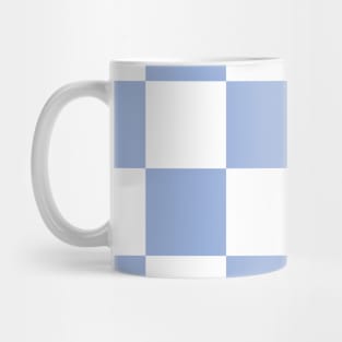 Sky blue and white checkerboard print Mug